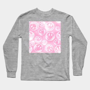 Pink Tie-Dye Smileys Long Sleeve T-Shirt